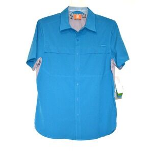 Merrell Sierra Sun Blue Shirt Women's Size M Button Front Outdoors SAMPLE‎